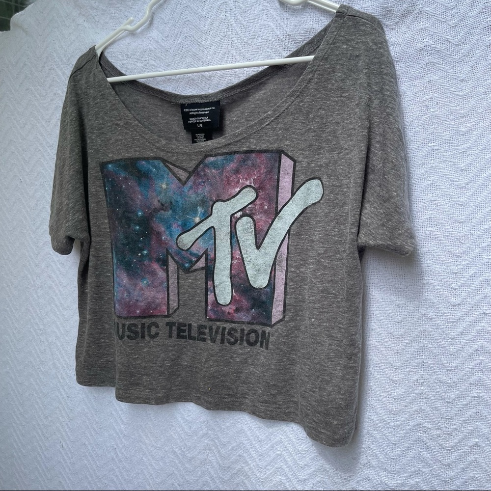 Grey Galaxy MTV Crop Top